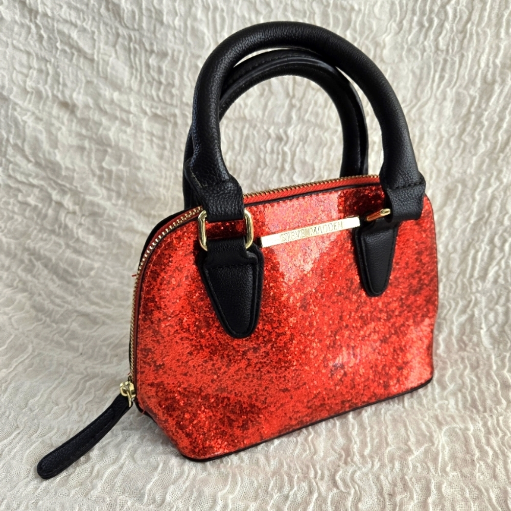 Steve Madden‎ mini handbag Red Glittered Chic Girly Barbie